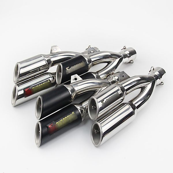 

double hole motorcycle exhaust escape modified muffler with movable db killer for ninja250 ninja300 z250 z750