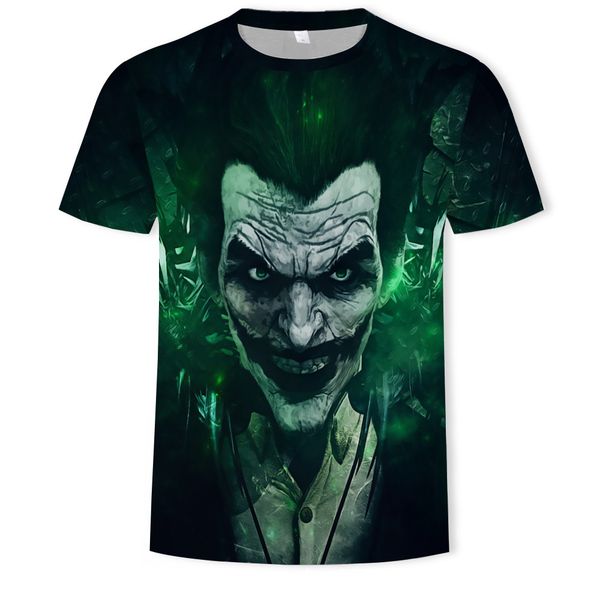 

mens designer summer fashion clown 3d digital printing short-sleeved t-shirt t, White;black