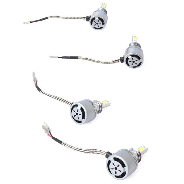 

4pcs new c6 led car headlight kit cob 36w 7600lm white light bulbs h1 & h3