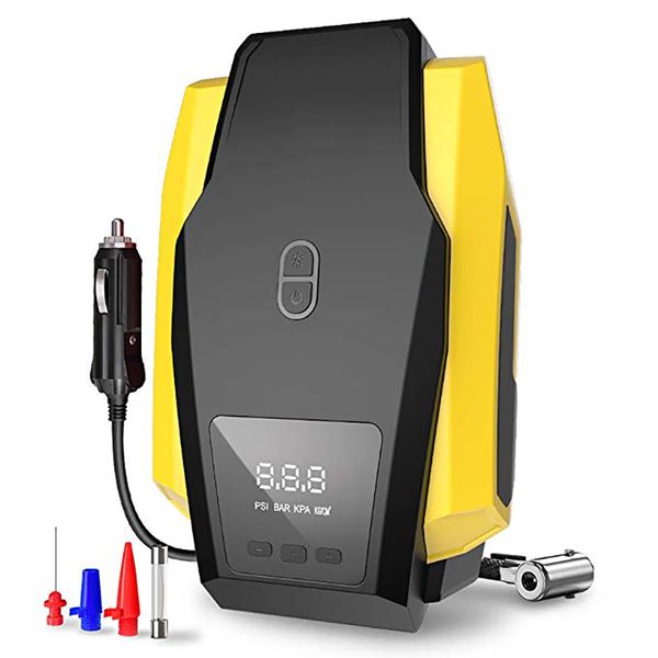 

tire inflator 150psi dc 12v portable air compressor tire pump with led light for car tires bicycle and other inflatables
