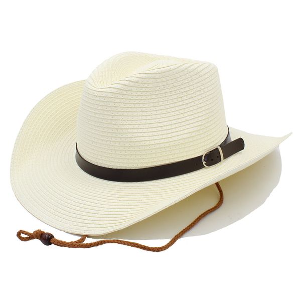 

мода мужчины стро western cowboy hat с ветрозащитной веревка для gentleman папа бич вс сомбреро hat размер 58см a0116-jq, Blue;gray