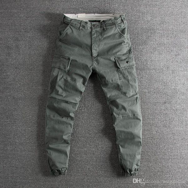 

2019 new arrival wash old cotton body-building trousers, foreign trade original single men's overalls, leisure trousers, Black