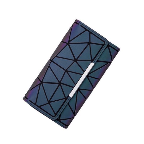 

fashion three fold luminous diamond pattern wallet designer long leather wallet retro small fresh card bag women's handbag, Red;black