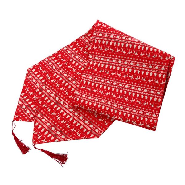 

printed christmas linen table runner home party table cover red tablecloth