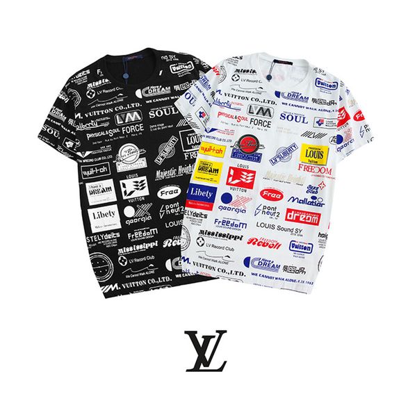 

men's and women's t-shirt short-sleeved summer short-sleeved t-shirt embroidery round neck casual shirt 23, White
