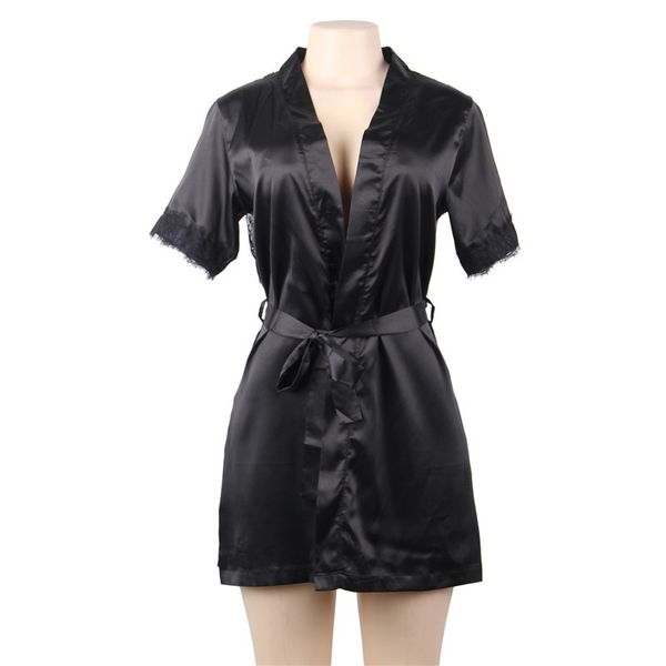 black silk night robe