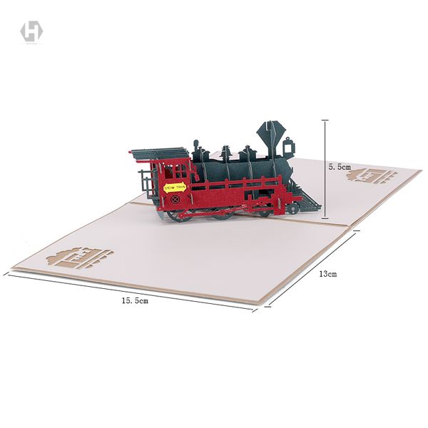 

3d up train dies greeting card laser cutting envelopes postcard hollow carved handmade kirigami children creative gifts