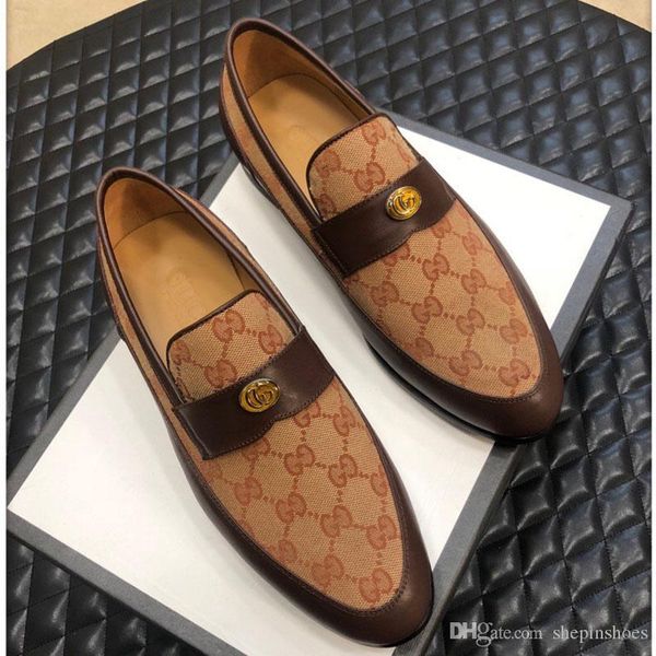 

designer shoes luxury fashion men's dress shoes wedding party classic casual shoess embossed leather fashion shoes size 38-45, Black