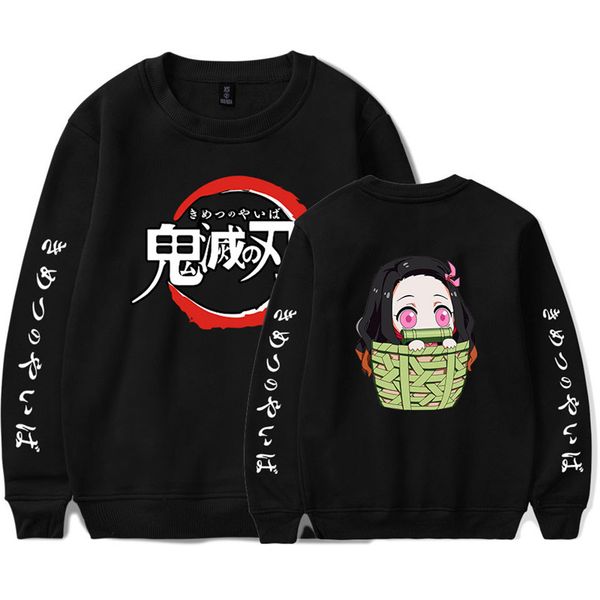 

demon slayer sweatshirts men's new print fashion turtleneck pullovers demon slayer 2019 women's high collar clothes trend, Black