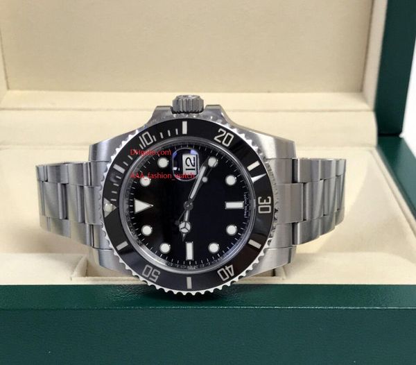 

factory supplier ceramic bezel sapphire glass 40mm 116610ln 116610 black dial automatic mechanical mens watch watches, Slivery;brown