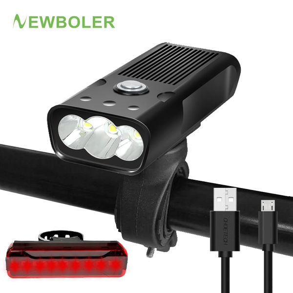 

newboler 5200mah for bicycle usb charge taillight kit mtb bike led light l2/t6 headlight cycling lantern accessories