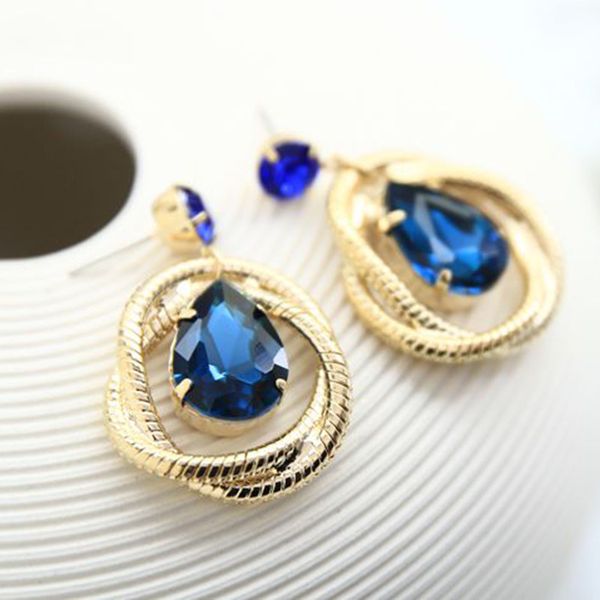 

earrings crystal ear nail defence allergy earring ornaments, Golden