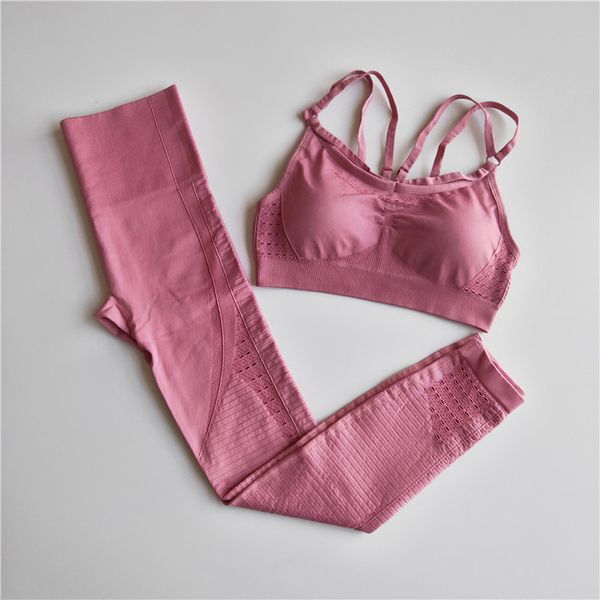 

gym clothing sports suits seamless yoga set women fitness sportswear woman leggings padded push-up strappy bra tank, White;black