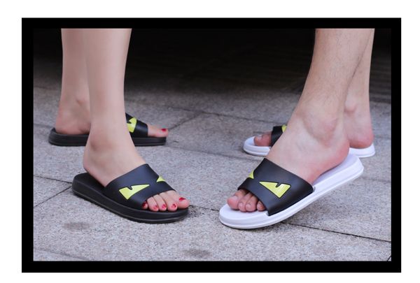 

kids mens designer slipper womens luxury slipper children' slippers summer boys little monster cute slip slippers eur 36-45 sale, Black;grey