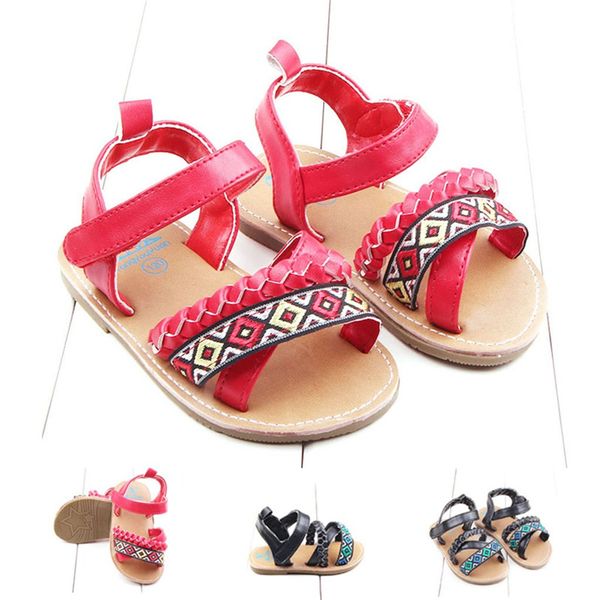 

2019 spring&summer newborn toddler baby girls roma anti-slip sandals soft sole shoes casual outdoor shoes d20z, Black