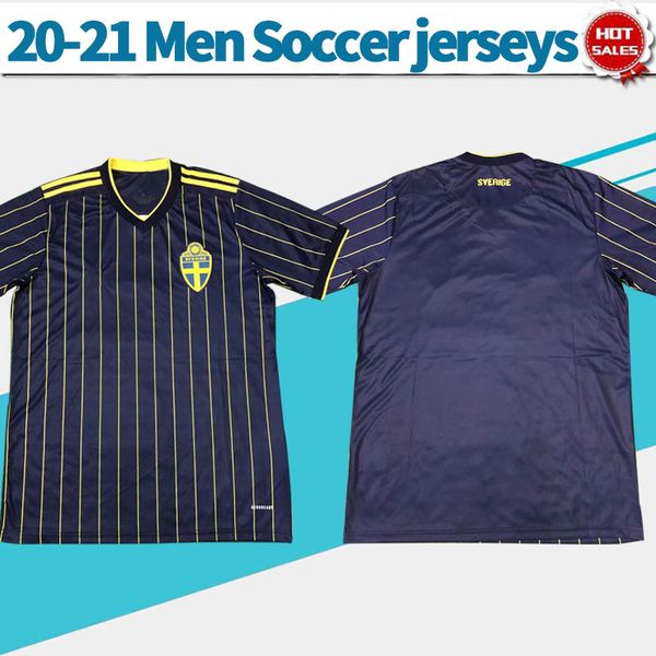 

20 21 sweden away soccer jerseys #10 ibrahimovic 2020 men sweden soccer shirts national team football uniforms on sale, Black;yellow
