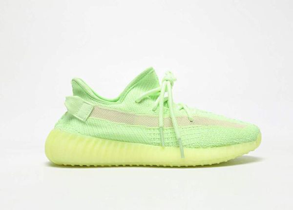 

with box)kanye gid sneaker men women west fluorescent green sports running shoes