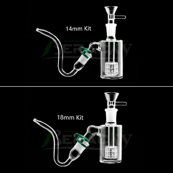 14 mm 18 mm Glas-Aschefänger, 45-Grad-Kits mit J-Haken-Adaptern, Glasschüsseln, Keck-Clips, Reifen, Aschefänger für Glas-Wasserbongs, Dab-Rigs