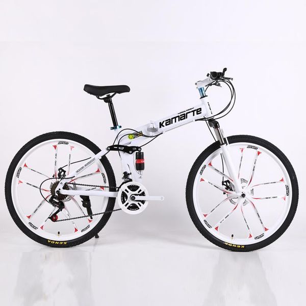 

26inch folding mountain bike 21 speed two-disc brake bicycle 10 knife wheel mountain bike folding bicycle suitable for adults