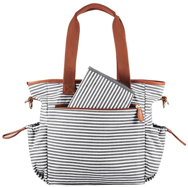 

stripe diaper bag tote crossbody mummy nappy bags large capacity nursing handbag baby maternity bag with stroller straps