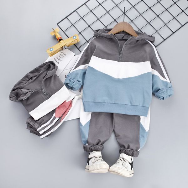 

children's set tracksuit boys girls sportsuit hoodie shirt and pants 2pcs outfits spring outerwear cotton kids clothes set, White