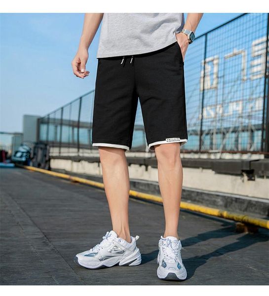 

mens shorts regular casual men designer clothing relaxed knee length fashion male short pants summer sport drawstring, White;black
