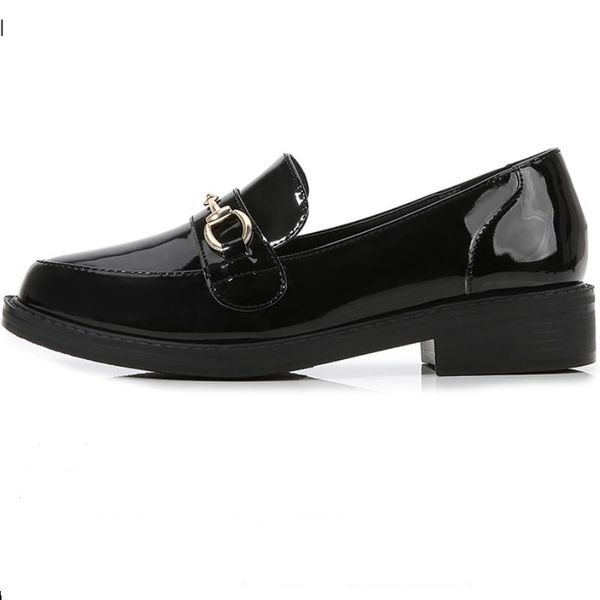 

2020 autumn british shoes women's shoes for autumn loafers casual leather beans black ladies