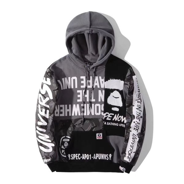 

bape hoodies толстовки мужские высокое качество длинные рукава пуловер новая мода ap повседневная толстовки aape мужские дизайнер уличной од, Black
