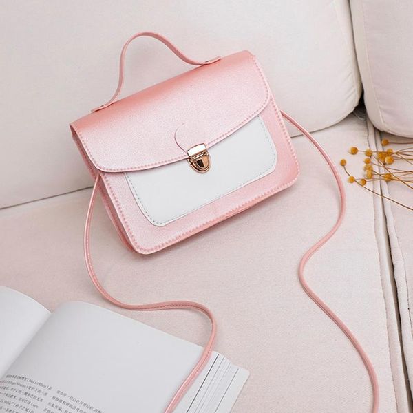 

ocardian women's pu leather patchwork shoulder bag buckle handbag fashion small square bags crossbody messenger bags bolso mujer