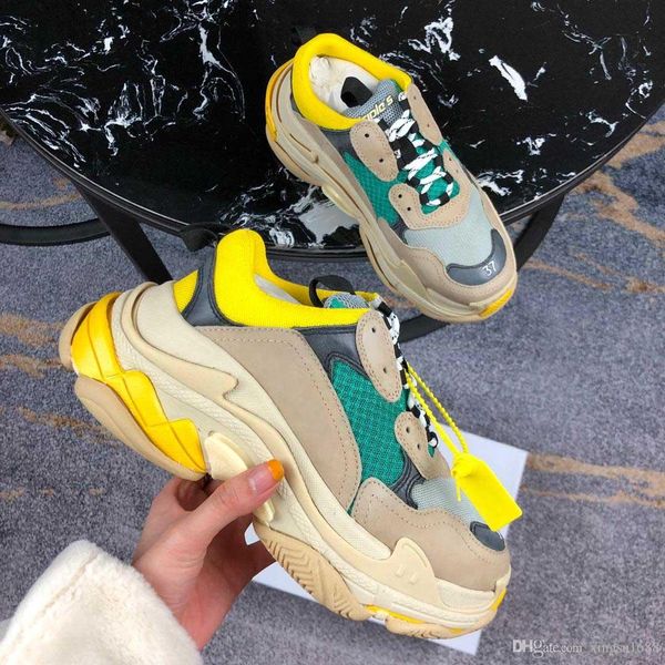 

luxury multi triple s designer old dad sneaker combination soles boots mens womens fashion vintage casual shoes size 35-45, Black