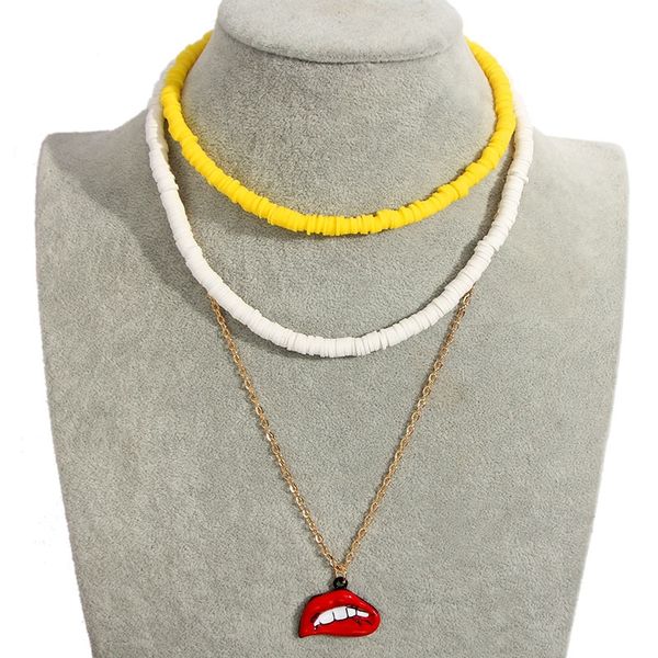 

flatfoosie новой смола три слоя цепь choker ожерелье способ богемского handmade себе кулон ожерелье 2019 ювелирных подарки, Silver