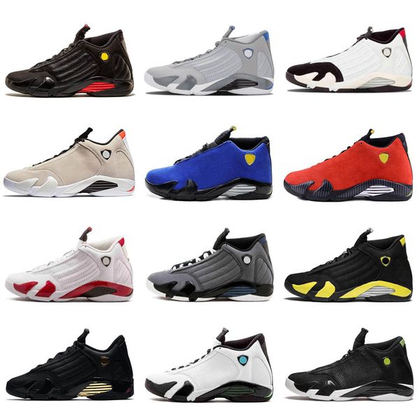 

jumpman 14 14s black toe fusion varsity red suede thunder men basketball shoes last sdmp candy cane retros size 40-47