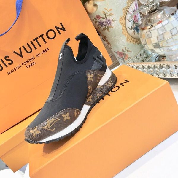 

2020 luxury designer louis vuitton lv men's and women's brand set foot casual sports shoes, Black