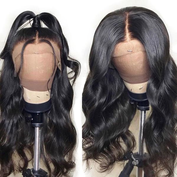 

13x4 lace wigs 100% human hair malaysian body wave wig pre plucked remy hair lace front wigs for black women natural color