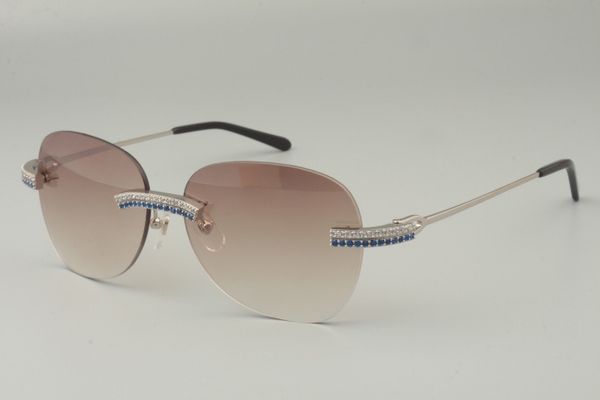 

personality sunglasses, new sunglasses blue fashion row diamond large luxury 2019 metal light double temple ultra 352412-c,56-18-140mm, txhh, Slivery;brown