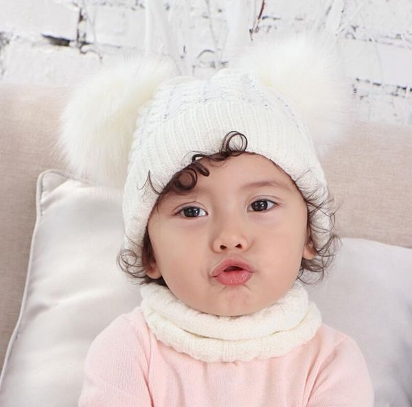 

cute knitted boys girls christmas beanie warm earflap winter hat infant toddler baby beanie 0-2y ing, Yellow
