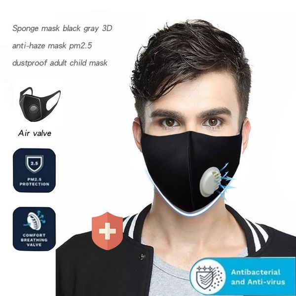 

respiratory valved anti men women anti-fog haze dust pm2.5 pollution cropped breathable valve face mouth mask
