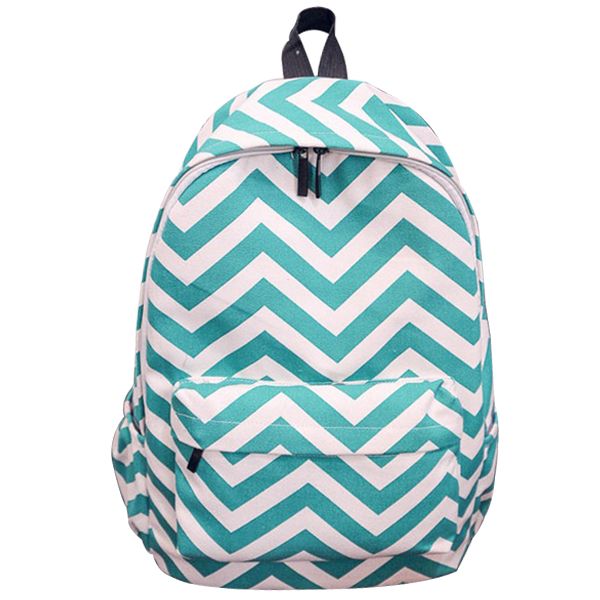 

fashion wave striped print women's backpacks canvas backpack for gilrs travel double-shoulder students rucksacks