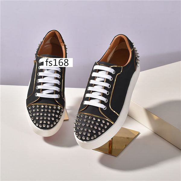 

new red bottoms flat neoprene sneakers mens shoes womens rivet spiky junior spike sock krystal donna size 36, Black