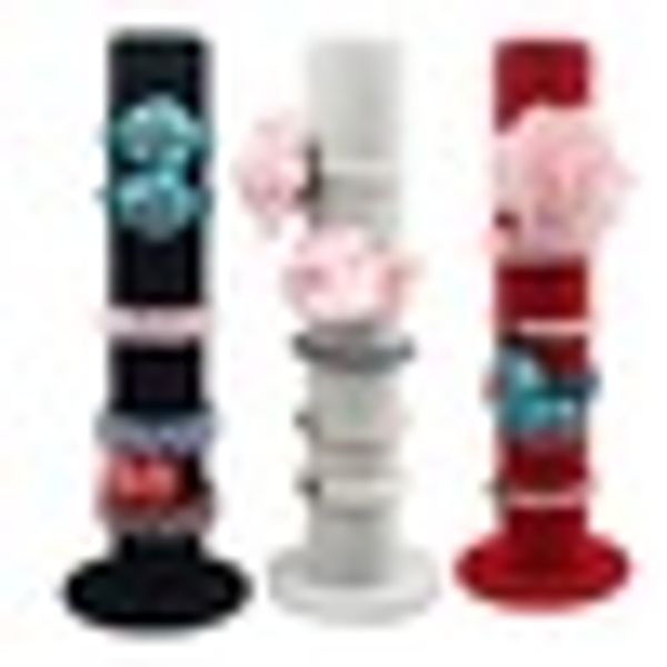 

bracelet / hair accessory watch jewelry holder velvet display long column jewelry display organizer stand holder cylinder #5, Black