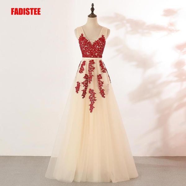 

fadistee new arrival elegant long dress evening dresses prom party formal zipper long style lace v-neck 2021, Black