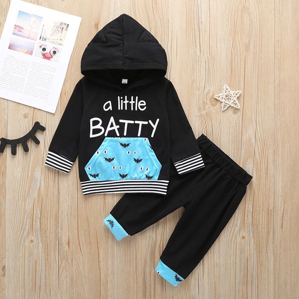 

2019 new boy's clothes children's sports suit long-sleeved hoodies autumn clothing toddler boy clothes children's, Black