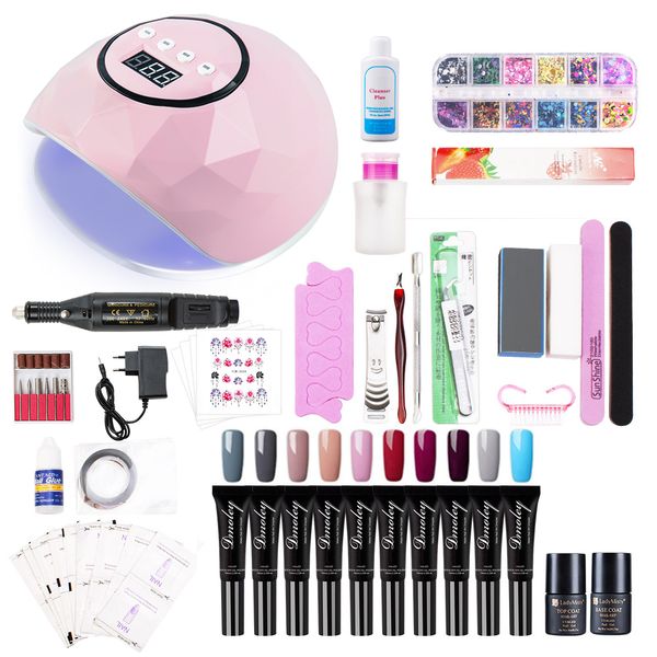 

full manicure set with 86w uv led lamp for nail art kits with 10pcs gel polish set kit nail polish tools for manicure
