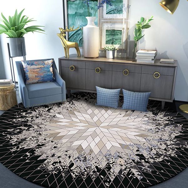 

abstract nordic fashion round carpet coffee table bedroom living room floor rug kids mat computer chair swivel chair cushion