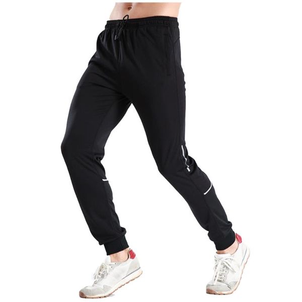 

men's spring and summer new fast drying and ventilating running pants fitness training leisure elastic pants, Black