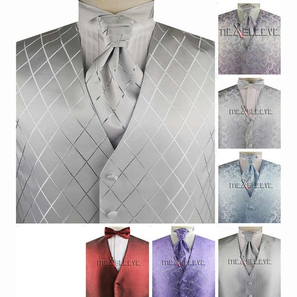 

men's bridegroom elegant pattern lurex yarn fabric waistcoat set, Black;white