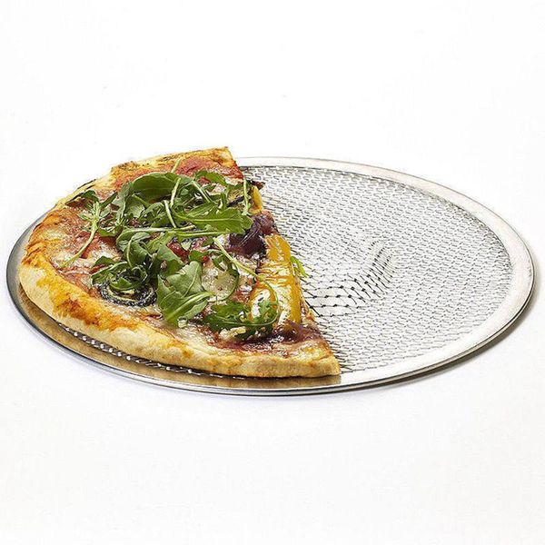 

professional round pizza oven baking tray barbecue grate nonstick mesh net