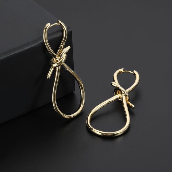 

new coming big bow 8 shepr word earrings golden color female dangle earrings aretes de mujer fashion jewelry 2019 zk40, Silver