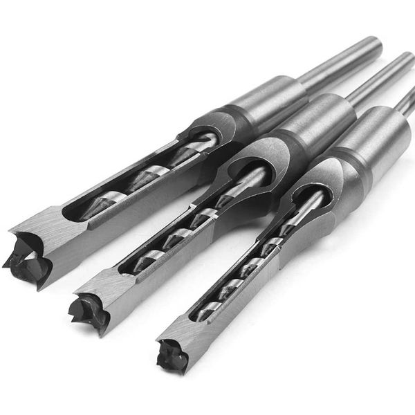 

square hole drill bit mortising chisel hole drills diy woodworking tools (3 sizes