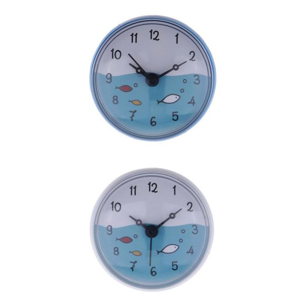 

2x shower clock kitchen silicone wall suction clock for mirror windows